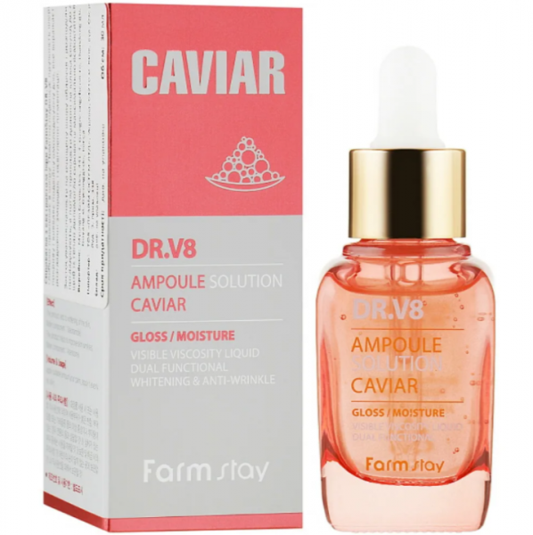 FarmStay DR.V8 Ampoule Solution Caviar Ампульная сыворотка для лица с экстрактом икры