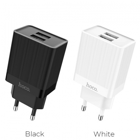 Сетевое зарядное устройство Hoco C51A, 2 USB, 3.4А, черный