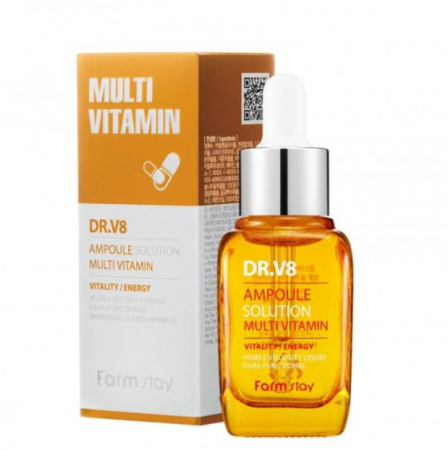 Farmstay Осветляющая витаминная сыворотка для лица Dr. V8 Multi Vitamin Ampoule Solution
