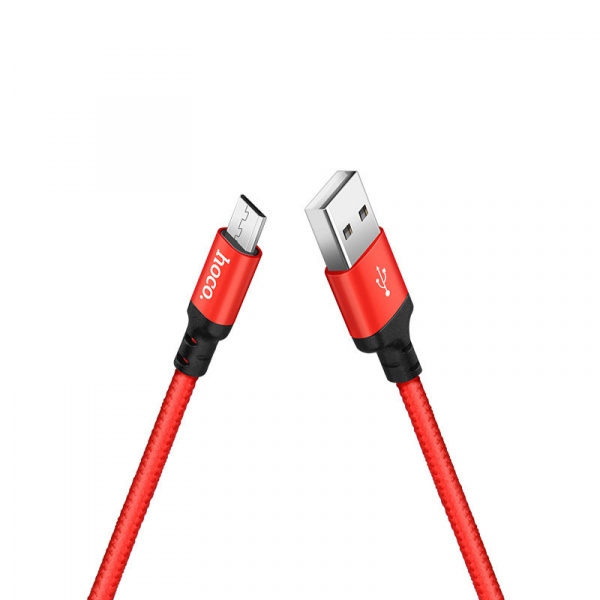 Кабель Hoco X14 USB - micro USB, 1 м красно-черный