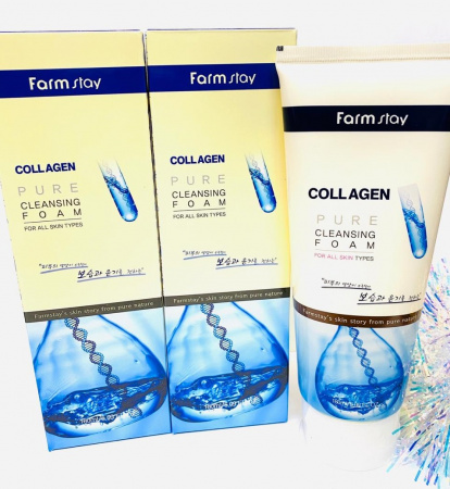 Пенка для умывания лица очищающая Farm Stay Collagen