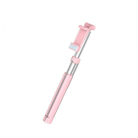 Монопод для селфи Hoco K10B, Bluetooth, розовый
