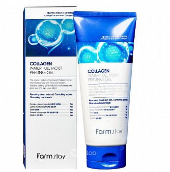 Коллагеновый пилинг-скатка Farmstay Collagen Water Full Moist Peeling Gel