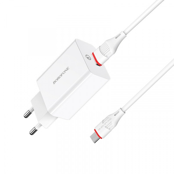 Комплект зарядки Micro USB Borofone BA21A QC3.0, 1 USB, Quick charge 3.0, 3А