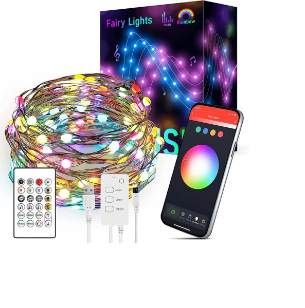 Умная RGB Wi-Fi гирлянда с управлением через смартфон, пульт или умный дом 5 метров