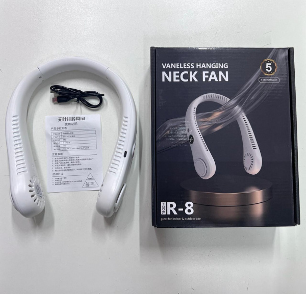 Портативный шейный вентилятор двойное охлаждение Neck Fan R-8