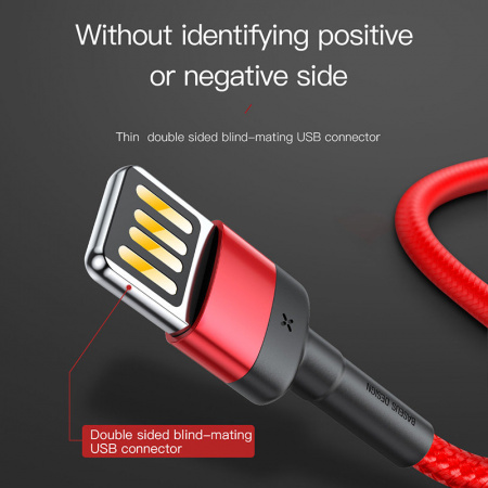 Кабель Baseus CALKLF-G09, lightning, 1 м, красный