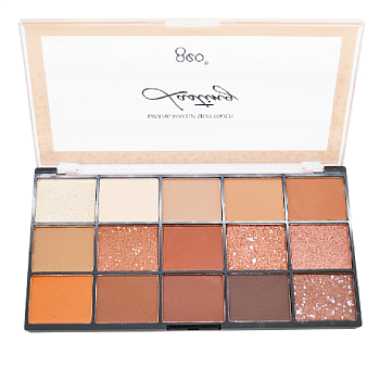 Палетка Тени для век 8EO 15 Нюдовых Матовых и Сияющих оттенков Lasting Makeup Silky Touch