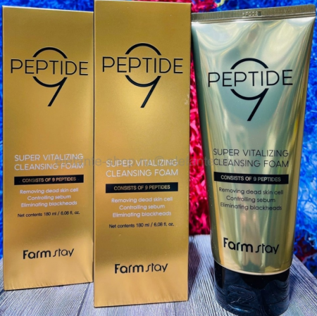 FarmStay Peptide9 Super Vitalizing Cleansing Foam пенка для умывания
