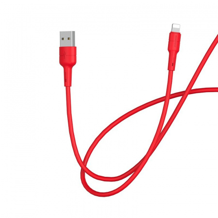 Кабель Borofone BX30 Silicone, lightning, 1 м, красный