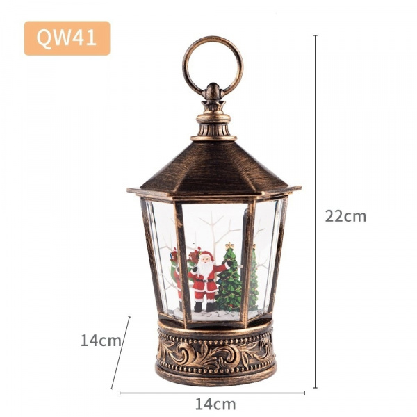 Светильник новогодний фонарь со снегом QW41
