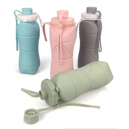 Спортивная складная бутылка Silicone Folding Bottle 600 мл 