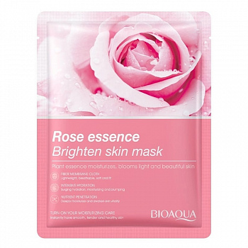 Увлажняющая тканевая маска для лица с экстрактом розы Bioaqua Rose Essence Brighten Skin Mask 25 грамм