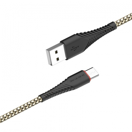 Кабель Borofone BX10 SmartSync, USB - USB Type-C, 1 м, черный