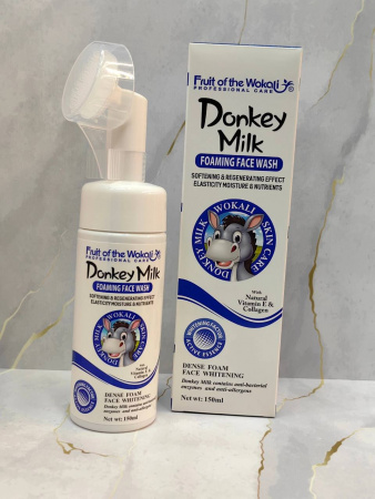 Пенка для умывания лица с ослиным молоком Wokali Donkey Milk