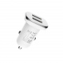 Автомобильное зарядное устройство BOROFONE BZ12 Lasting power 2*USB, 2.1A, белый, кабель Lightning