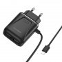 Зарядное устройство BOROFONE BA50A Beneficence Lightning, 2.1A, черный, два порта