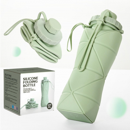 Спортивная складная бутылка Silicone Folding Bottle 600 мл 