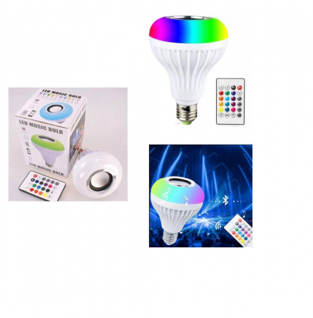 Многоцветная лампа LED с Bluetooth колонкой и пультом Led Music Bulb