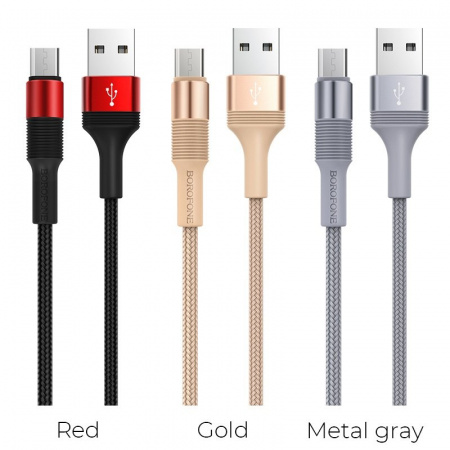 Кабель Borofone BX21 Outstanding USB - micro USB, 1 м красный