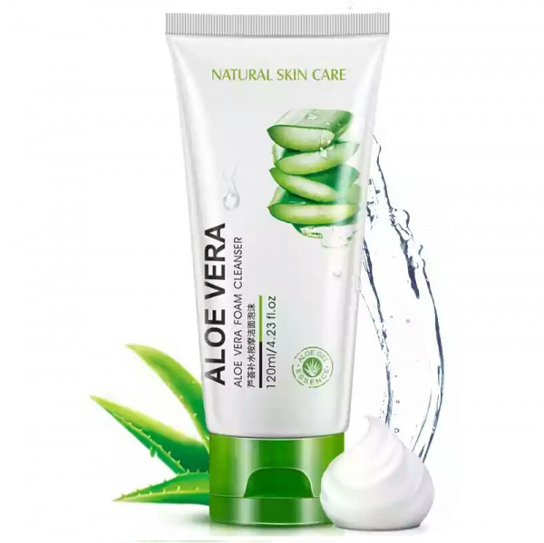 Увлажняющая и очищающая пенка для лица с экстрактом алоэ вера Aloe Vera Foam Cleanser