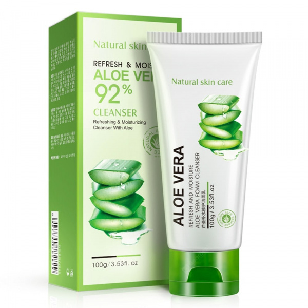 Увлажняющая и очищающая пенка для лица с экстрактом алоэ вера Aloe Vera Foam Cleanser