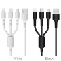 Кабель 3 в 1 Borofone BX16, lightning, micro USB, USB Type-C, белый 1 м