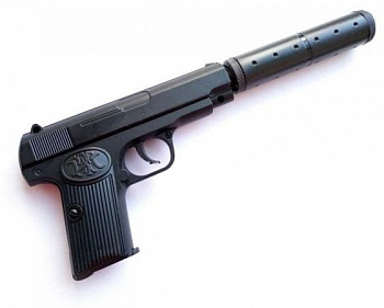Металлический пневматический пистолет с глушителем Браунинг M1910 K-17A