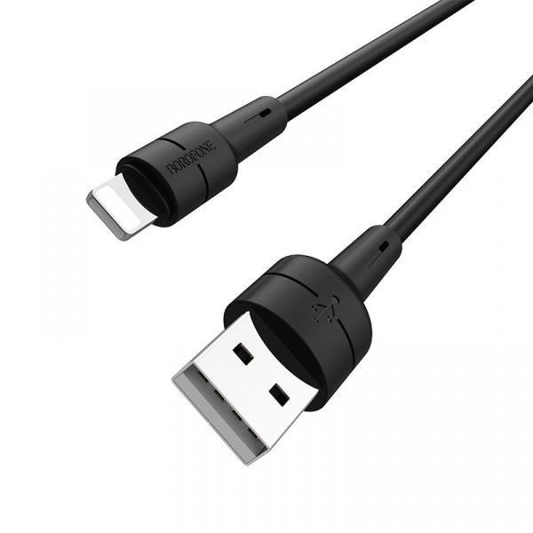Кабель Borofone BX30 Silicone, lightning, 1 м, черный