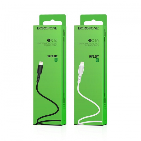Кабель Borofone BX16, lightning, 1 м, черный
