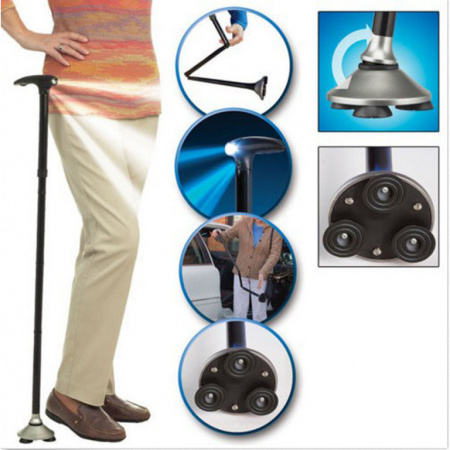 Складная трость с Led фонариком Trusty Cane