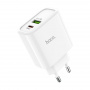 Зарядное устройство HOCO C57A Speed charger USB+Type-C, 3A, белый, 18W, быстрая зарядка