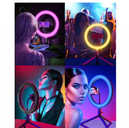 Кольцевая лампа HQ-18 RGB 45см