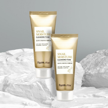 Пенка для умывания с муцином улитки Farmstay Snail Moisture Cleansing Foam