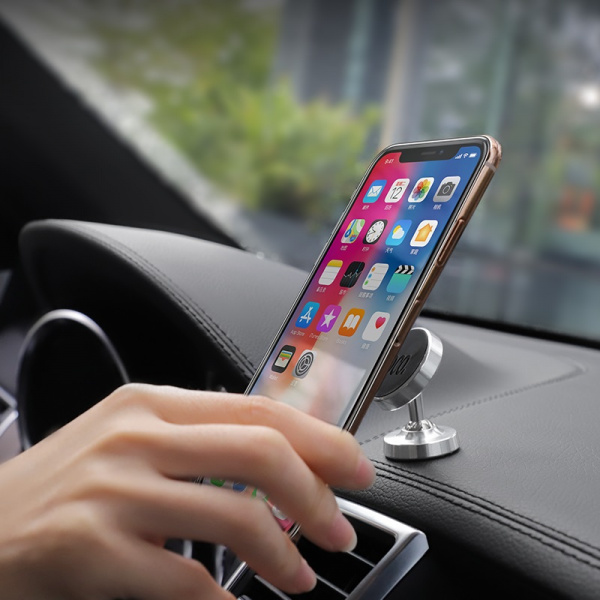 Автомобильный держатель HOCO CA36 Plus Dashboard, магнитный, серебряный, на клею