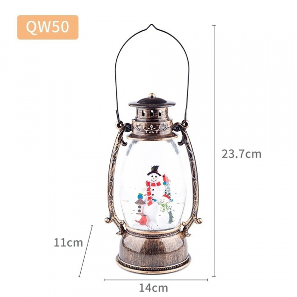 Светильник новогодний фонарь со снегом QW50