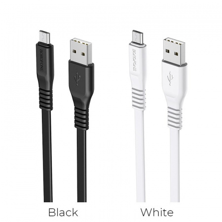 Кабель Borofone BX23 Wide power USB - micro USB, 1 м белый