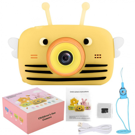 Детская цифровая камера Children's Fun Camera Пчёлка жёлтая