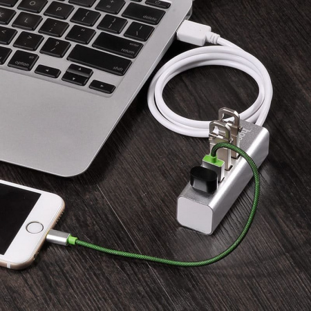 USB 2.0 HUB Hoco HB1 4 порта, серый
