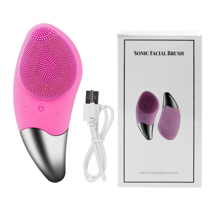 Электрическая силиконовая массажная щётка для чистки лица Sonic Facial Brush